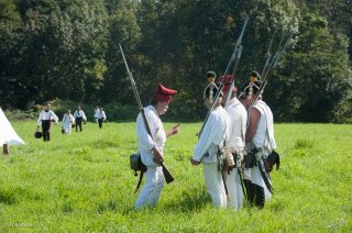 Reconstitution d'un bivouac de la période napoléonienne à Vourey en Isère. Ecole du soldat