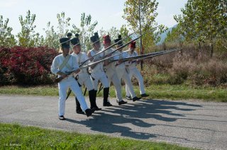 Reconstitution d'un bivouac de la période napoléonienne à Vourey en Isère. Ecole du soldat