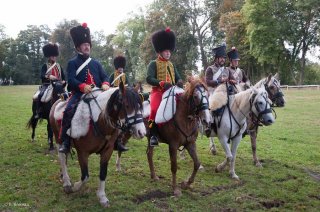 Reconstitution d'un bivouac de la période napoléonienne au château du Passage en Isère. La cavalerie