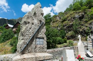 Cimetière de Saint Christophe en Oisans. Tombe de Pierre Gaspard dit Gaspard de la Meije