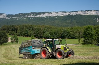 Ramassage du foin en vrac à Saint Julien en Vercors. Ferme des Domarières.