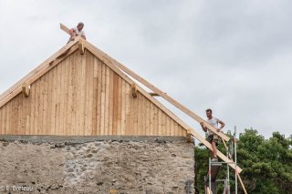 Pose du bandeau sur le pignon