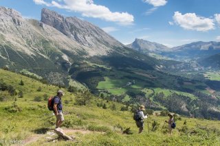 Sentier de montagne dans le Dévoluy, sur le Gigon. Hautes-Alpes