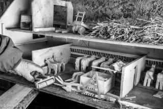 René a reconstitué la ferme de sa jeunesse, ici en maquette présentée dans son musée de l'ancien temps