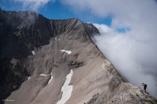 Ascension de l'Obiou par l'arête du Rattier. Passage engagé 