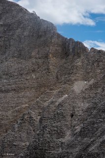 Ascension de l'Obiou par le Malpasset. Passage engagé 