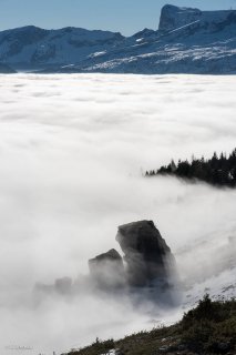 Pierre Baudinard et le Pic de Bure tout au fond 