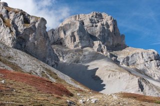 La Grande Tête de l'Obiou vue depuis le départ de la voie normale 