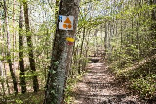 Panneau sentier VTT dans le Trièves, Isère