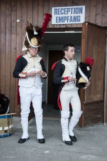 Soldats napoléoniens. Reconstitution du bicentenaire à la prairie de la rencontre à Laffrey (Isère). 7 mars 2015