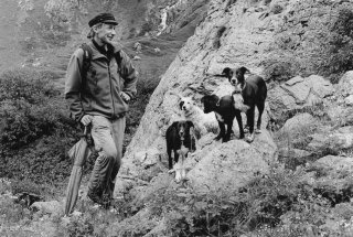 Mathieu et ses chiens, berger dans le Valgaudemar. Hautes-Alpes