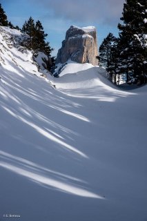 Le mont Aiguille vu depuis les Rochers du Parquet