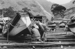 Ile de Selkirk. Entretien d'une barque