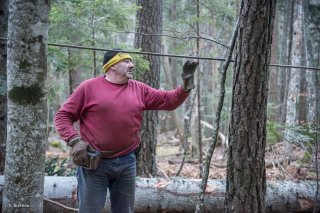 Eric Messa bûcheron et débardeur isérois. Chantier à Châtel en Trièves