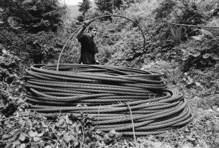 Déroulement du câble porteur