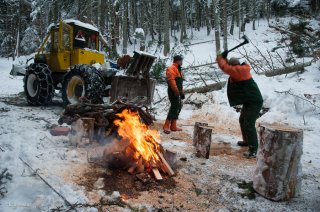 Début de journée, allumage du feu