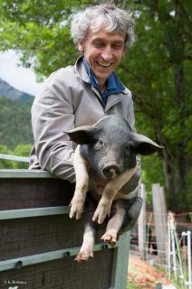 Eric Vallier, éleveur de porc bio à Chichilianne