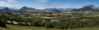 Vue panoramique du plateau du Trièves du sud vers le nord